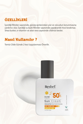 SPF 50 Yüz Güneş Kremi Yüksek Korumalı UVA-UVB 100 ml - 6